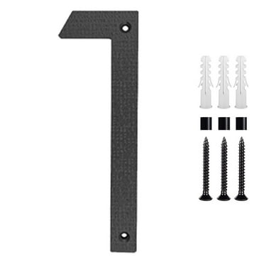 CHENGSI 12 Inch Modern House Numbers Black Large Address Numbers for Outside Waterproof ABS Doorplate Decoration with Mounting Hardware for Home Mailbox Fence