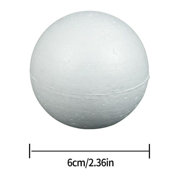 CHENGSI 2.36 Inch Craft Foam Ball. White Polystyrene Smooth Round Ball, for Arts and Crafts Supplies, School Project, Weddings, Easter, Halloween, Christmas, Home DIY Crafts and Party.