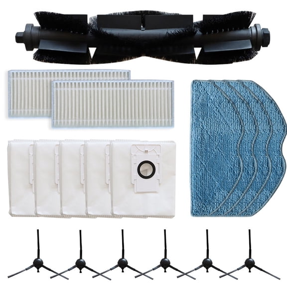 CHENGSI for 360 Botslab S8 Plus Vacuum Cleaner Replacement Kit - Main Brush, Side Brushes, Filters, Mop Cloths, Dust Bags - Compatible with for 360 Botslab S8 Plus Robot Vacuum