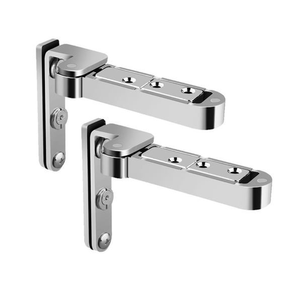 CHENGSI for 3D Adjustable Invisible Door Hinges, Zinc Alloy Rotatable Heavy Duty Hardware for Wooden Doors, Bedroom Doors, Furniture - Silver (2 Pack)