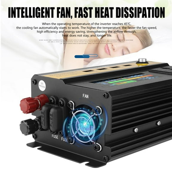 CHENGSI 500 Watt Pure Sine Wave Power Inverter DC 24V to AC 220V Converter, for Home, RV, Truck, Off-Grid Solar Power Inverter, Maximum Power Output of 5000W