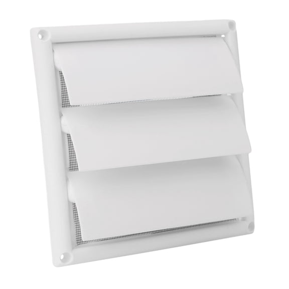 CHENGSI for 6 Inch Plastic Exhaust Fan Cover Single-Layer Return Air Shutter Vent Grille White Square Wall Mounted Adjustable Louver for Home Ventilation