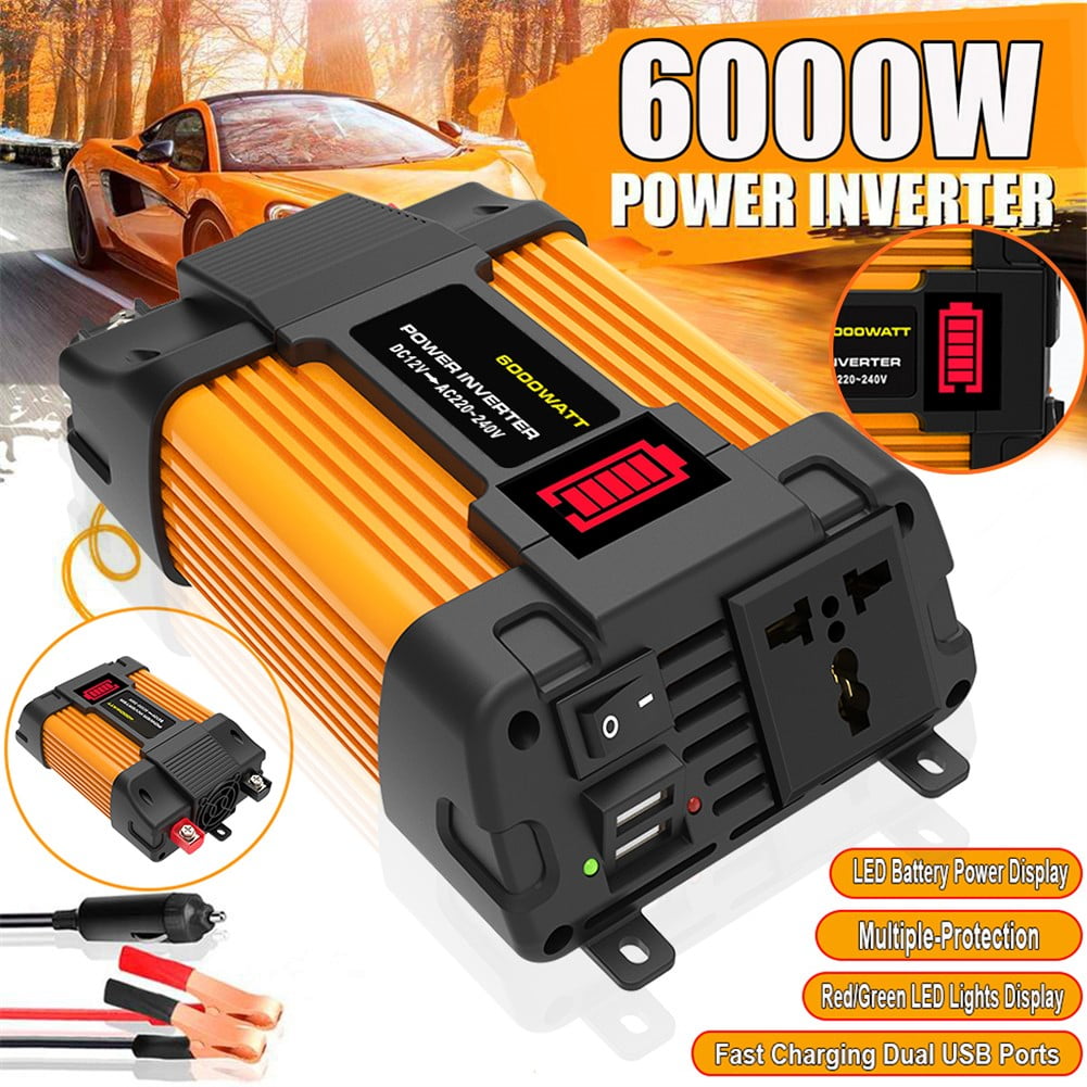 CHENGSI 6000 Watt Pure Sine Wave Car Power Inverter DC 12V to AC 220V Power Converter for Home RV Cars Trucks Outdoor Camping Off Grid Solar Inverters