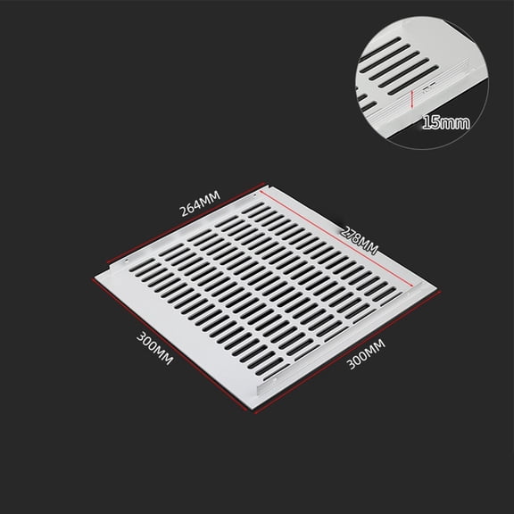 CHENGSI for Aluminum Alloy Air Vent Perforated Sheet Ventilation Grille - Wide Web Plate for Cabinets, Wardrobes, Cupboards - Anti-Corrosion, Easy Install - White 300x300mm