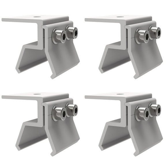 CHENGSI for Aluminum Standing Seam Clamp for Solar Panel Mounting - Roof Seam Clamp Set for Sheet Metal Roofs - Pre-Assembled Stainless Steel Screws & Washers - 4 Pcs