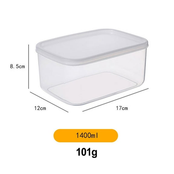 CHENGSI for Clear Plastic Food Storage Containers with Lids - Microwave Safe, Heat Resistant, Stackable Meal Prep Boxes for Kitchen Organization, Refrigerator Storage, Lunch Containers (1400ml)