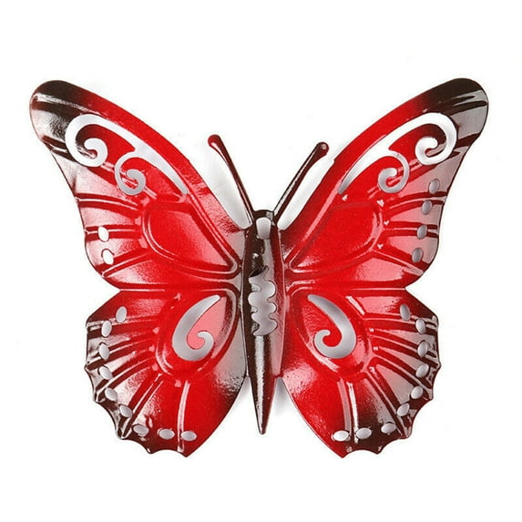 CHENGSI for Colorful Metal Butterfly Garden Decor - Outdoor Wall Art for Yard, Lawn, Patio - Rust-Resistant Handcrafted Sculpture - Indoor Home Decoration - 11cm x 9cm (4.33\" x 3.54\")