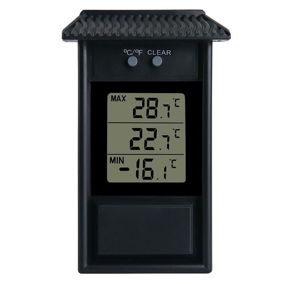 CHENGSI for Digital Greenhouse Thermometer with Max Min Display Indoor Outdoor Wall Mount Garden Temperature Monitor Large LCD Screen Waterproof Design for Home Office
