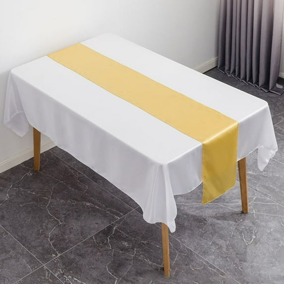 CHENGSI for Elegant Satin Table Runner 27x275cm - Rectangle Polyester Table Cloth for Wedding, Banquet, Party, Home Dining Decor - Multiple Colors Available