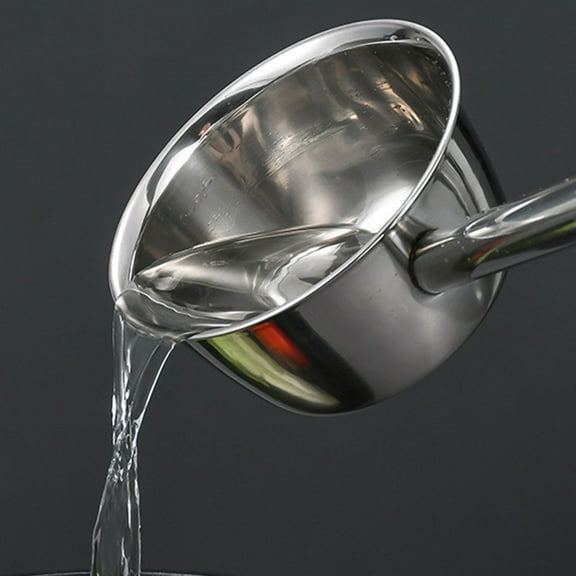 CHENGSI for Extra Long Handle Stainless Steel Ladle Soup Spoon Kitchen Utensil with Deep Bowl for Equal Portion Serving - Hanging Hook for Easy Storage - 14cm/5.5inch Length