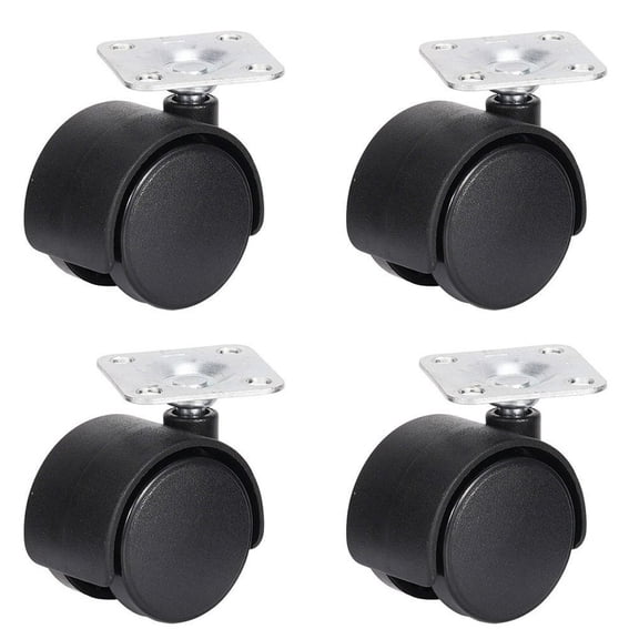 CHENGSI for Furniture Swivel Casters 4 Pack 40mm Heavy Duty PP Wheels on Steel Plate 360 Degree Rotation for Chair Table Replacement Silent Movement No Marks 1.5 Inch