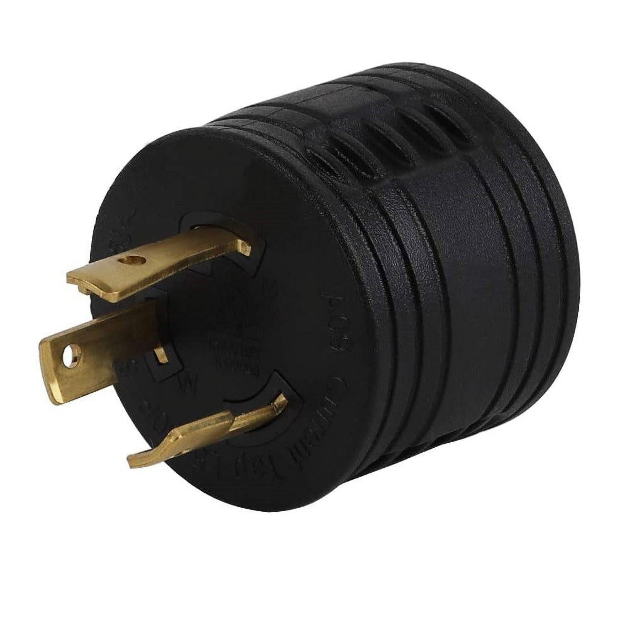 CHENGSI Generator RV Adapter 30A 3-Prong L5-30P Male to TT-30R Female Power Cord for Portable Inverter Generators Eu2200ic Companion Eu2000i, ETL Listed, Black