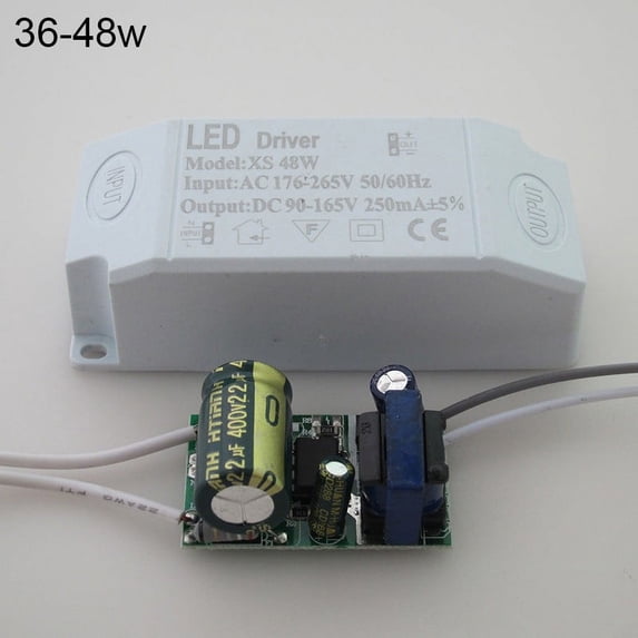 CHENGSI for LED Driver Transformer Constant Current Power Supply for Segmented Ceiling Lamp 8-50W AC176-265V Input DC24-165V Output 230-250mA Square Shape Multiple Wattage Options