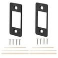thumbnail image 1 of CHENGSI for Large Hole Strike Plate Deadbolt Restorer for Door Lock Misalignment Fix, Stainless Steel Security Plate with Narrow Edge Frame, Easy Installation Kit, 2PCS-Black, 1 of 4