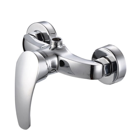 CHENGSI for Polished Chrome Wall Mounted Bathroom Bathtub Shower Mixer Faucet with Widened Handle, Ceramic Spool, G1/2in Interface, Silver Zinc Alloy, Temperature Control