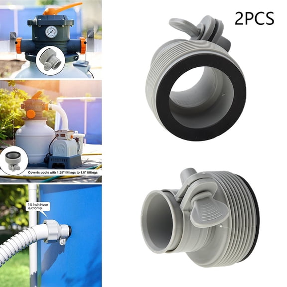CHENGSI for Pool Hose Adapter B 1.25 to 1.5 Inch Conversion Kit for Pump Upgrade, Swimming Pool Equipment Replacement Parts, 2 Pack (9.88 x 10.63 x 7.88 inches)