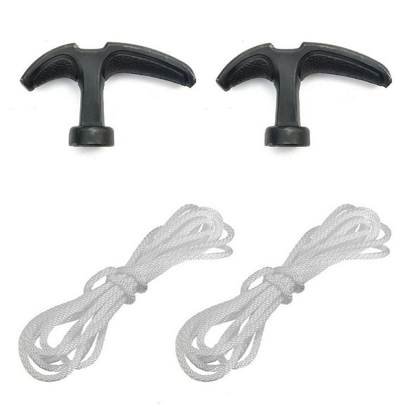 CHENGSI for Pull Handle Starter Kit 1 Meter Start Cord Line Rope Replacement for Lawn Mowers Trimmers Chainsaws Garden Tools 2 Sets Black White Plastic Grip Handle