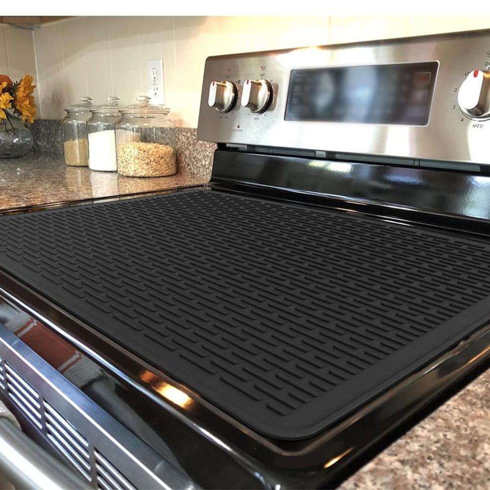 CHENGSI for Silicone Stove Top Protective Mat Cover for Electric Stove 71x50cm Wide Stripe Design Spill-Proof Counter Protector Expands Workspace Kitchen Accessory
