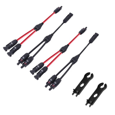 Allpowers Solar Panel Y Branch Cable Connectors - 1 Pair, Male/Female, Waterproof Adapter