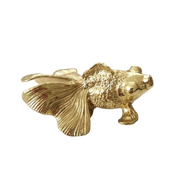 CHENGSI for Solid Brass Goldfish Cabinet Drawer Knobs - Unique Animal Gold Handle Home Decor - Exquisite Craftsmanship 2.28"x1.69"x1.02" - Easy Installation Single Hole Design