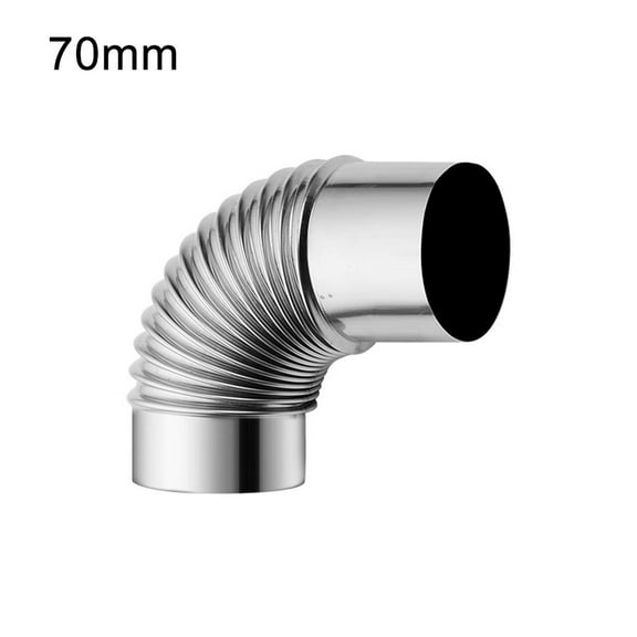 CHENGSI for Stainless Steel 90 Degree Elbow Chimney Liner Bend Flue Stove Pipe for Outdoor Camping Wood Stoves, Indoor Water Heater Pipes, Multiple Sizes Available (70mm)