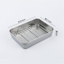 CHENGSI for Stainless Steel Baking Pan with Cooling Rack Set - Multi-Size Roasting Tray for Oven Kitchen BBQ Cake Cookies Vegetables - Rust-Proof Dishwasher Safe Bakeware (23x17x5cm)