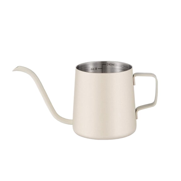 CHENGSI for Stainless Steel Gooseneck Kettle 250ML Graduated Pour Over Coffee Kettle Hand Drip Spout Pot Precise Water Control Comfortable Grip for Home Barista