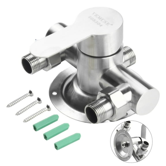 CHENGSI for Stainless Steel Shower Faucet Mixer Valve Double Handle Hot Cold Water Control Bathroom Shower System Wide Handle Ceramic Spool G1/2" Interface