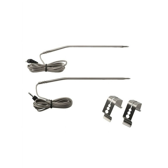 CHENGSI for ThermoPro TP25 TP27 Meat Thermometer Probe & Clip, Stainless Steel Temperature Probe for BBQ Grill, for ThermoPro Meat Thermometers, Easy to Clean & Precise Temperature Reading (2pcs)