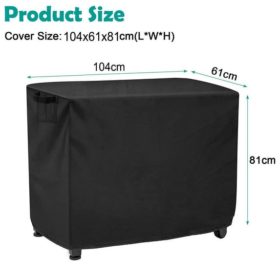 CHENGSI Waterproof Outdoor Prep Cart Cover for Dining Table, Pizza Oven, BBQ Grill, Adjustable Drawstring, Black, 420D Oxford Cloth, Fits 104x61x81cm