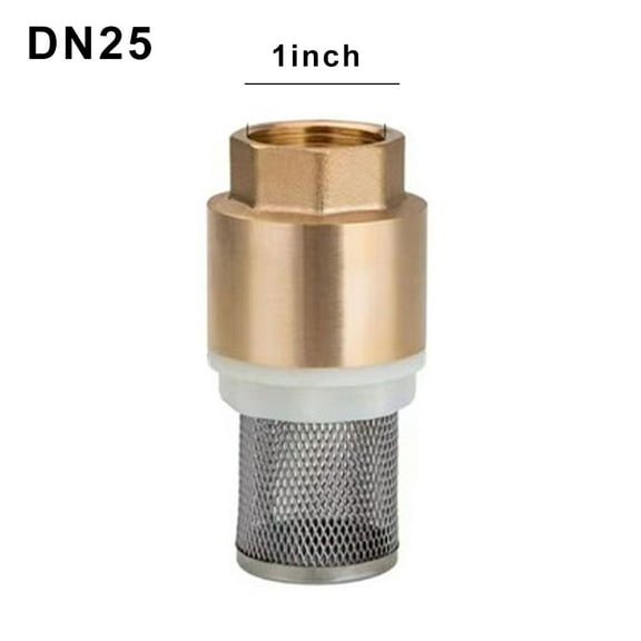 CHENGSI for Brass Foot Valve DN25 with Check Valve and Stainless Steel Basket - 1 Inch BSP Internal Thread Suction Strainer for Water Pump Systems