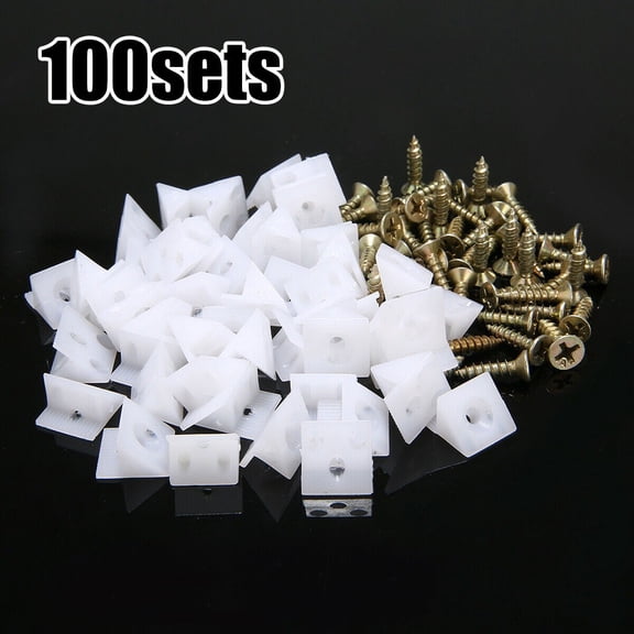 CHENGSI for Furniture Repair Kit 100 Wedges with Screws for Drawer Bottom Sagging Fix Mend Chest Drawer Stabilizers Easy Installation White Plastic