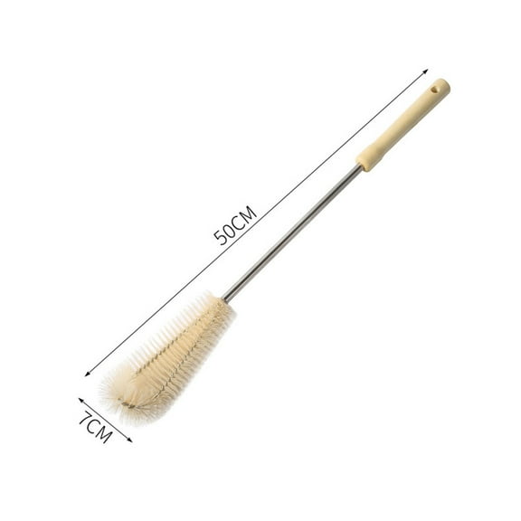 CHENGSI for Long Handle Bottle Brush Set Kitchen Cleaning Tools for Cups Teapots Sports Bottles Vases 4 Sizes Wood Handle Nylon Bristles Scrubber