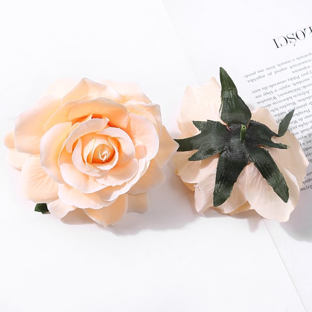 CHENHAINAN 5Pcs 10cm Big Rose Artificial Flowers Heads Silk Fake