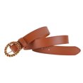 CHENHAINAN Elliptical Metal Buckle Women Belt Luxury Genuine Leather