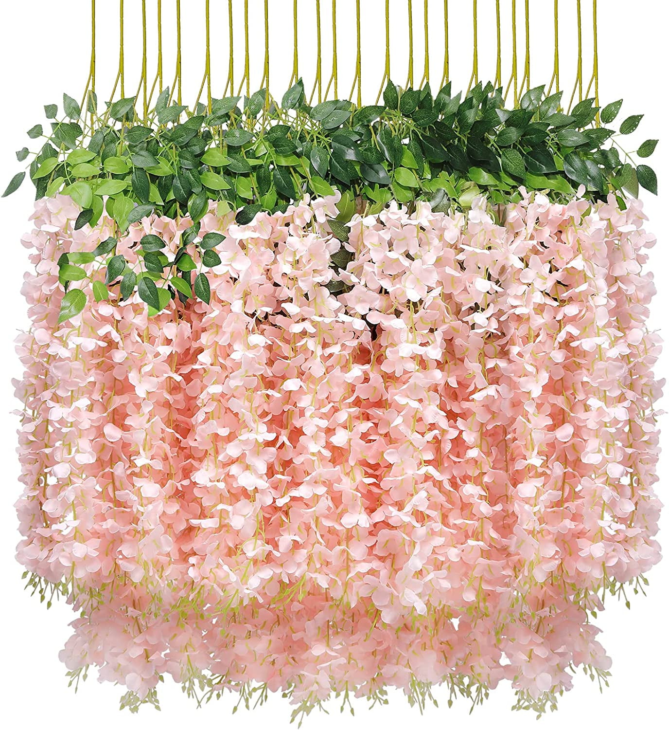 CHENHAINAN U' 24 Pack (Total 86.4 Feet) Artificial Fake Wisteria Vine ...