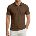 thumbnail image 1 of CHENHANN Mens Polo Shirt Short Sleeve Button Down Textured T Shirts Basic Coffee Mens Fashion Tops, 1 of 7