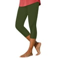 thumbnail image 1 of CHENHANN Women Capri Leggings 2026 Fashion Mesh Design Knee Length Legging Summer Womens Capri Pants Trendy Lightweight Ladies Clothing Army Green Capri For Women, 1 of 7
