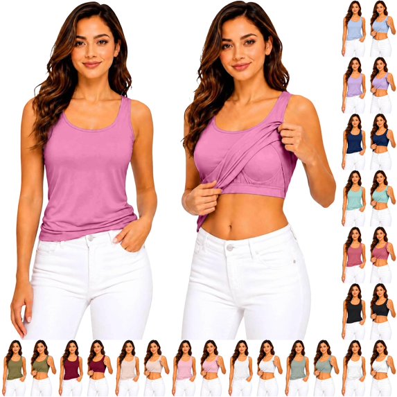 CHENHANN Women's Camisole Built-in Bra Seamless Sleeveless Inner Layering Tank Top XXXXXXL