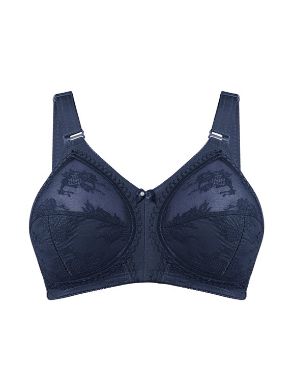Women's Lace Front Button Bra Large Size Underwire Adjustable Strap 110B