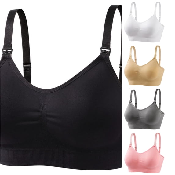 CHENHANN Women's Maternity Nursing Bra Front Closure Wireless Seamless Plus Size XXL