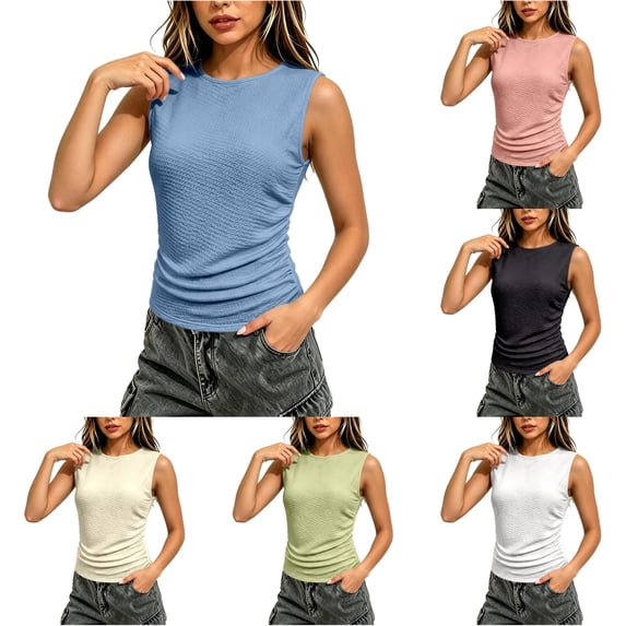 CHENHANN Women's Sleeveless Knit Camisole Tank Top Basic Layering Summer Blouse M