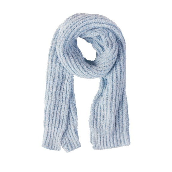 CHENILLE KNIT SCARF - BLUE