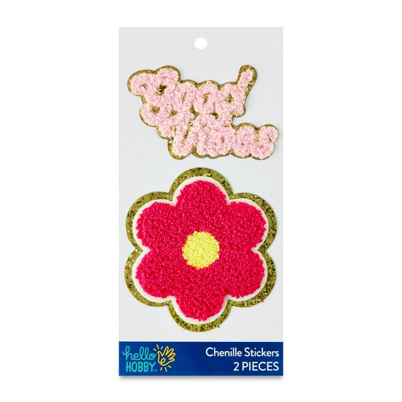 Hello Hobby Good Vibes Chenille Stickers, 2 Count