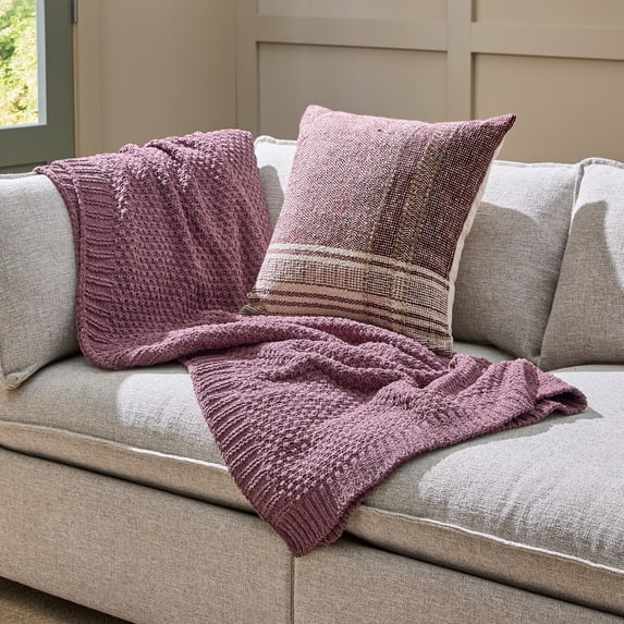 Better Homes & Gardens Super Soft Chenille Knit Oversized Couch Throw Blanket, Violet Gem