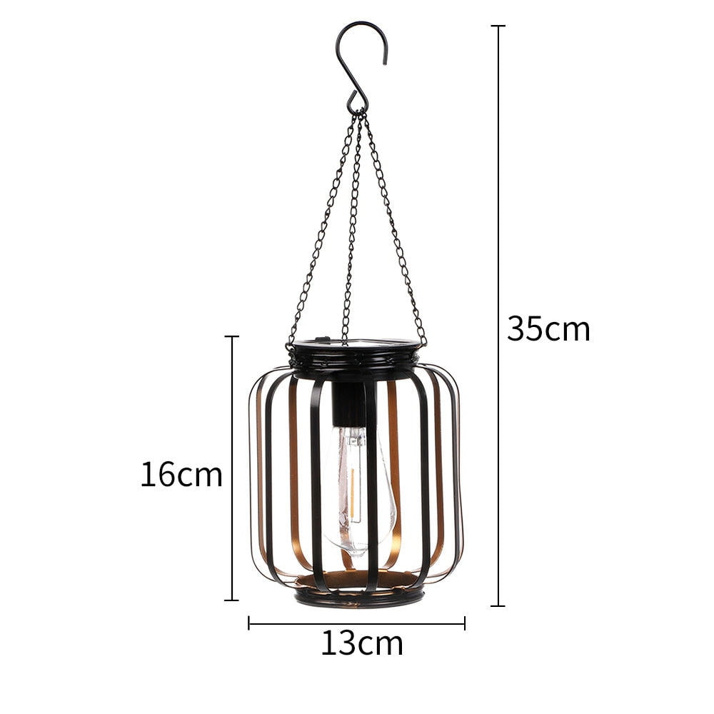 CHENJIANDONG Solar Iron Flat Iron Chandelier Lantern Light Retro Mesh Chandelier Outdoor Garden Courtyard Light