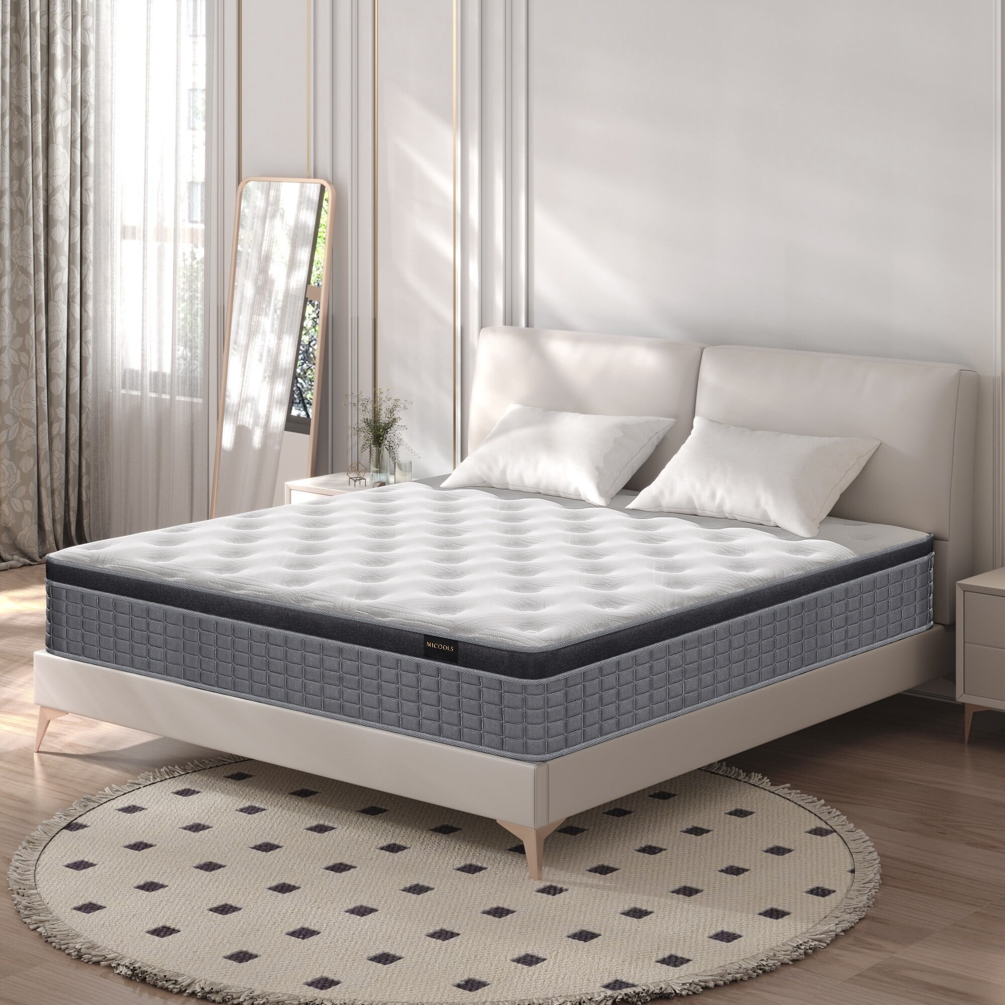 CHENVI 10 Inch Pillow Top Pocket Spring Mattress for Motion Isolation