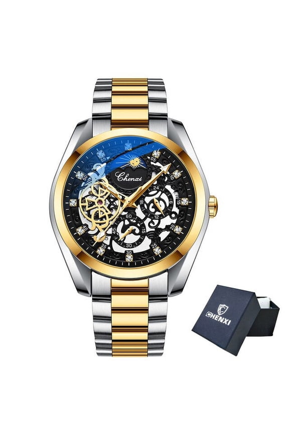 Brand Classic Mens Watches Top Luxury Moon Phase Automatic Mechanical Watch For Men Stainless Steel Waterproof Wristwatch