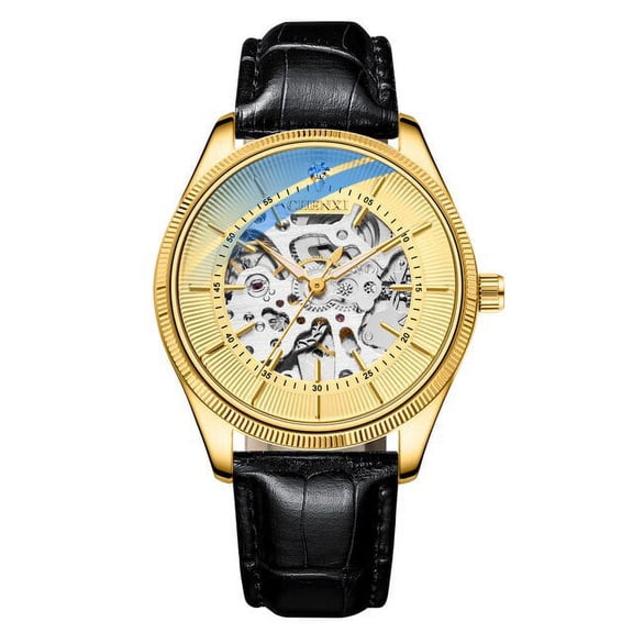 CHENXI Fashion Watches Top Brand Luxury Automatic Mechanical Leather Men Business Waterproof Sport Watch Relogio Masculino
