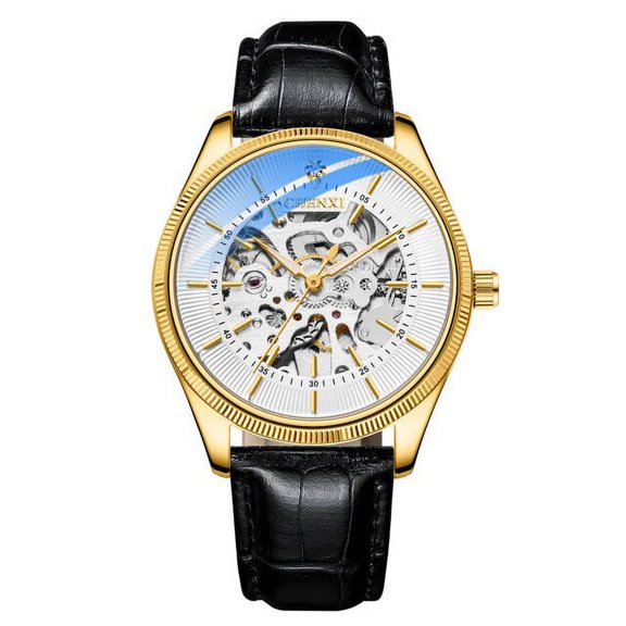 CHENXI Fashion Watches Top Brand Luxury Automatic Mechanical Leather Men Business Waterproof Sport Watch Relogio Masculino